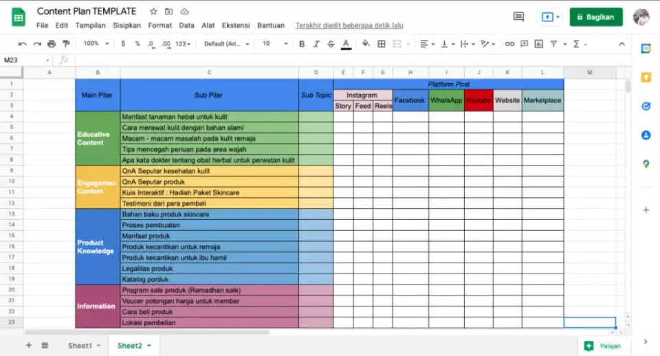 Contoh content pillar