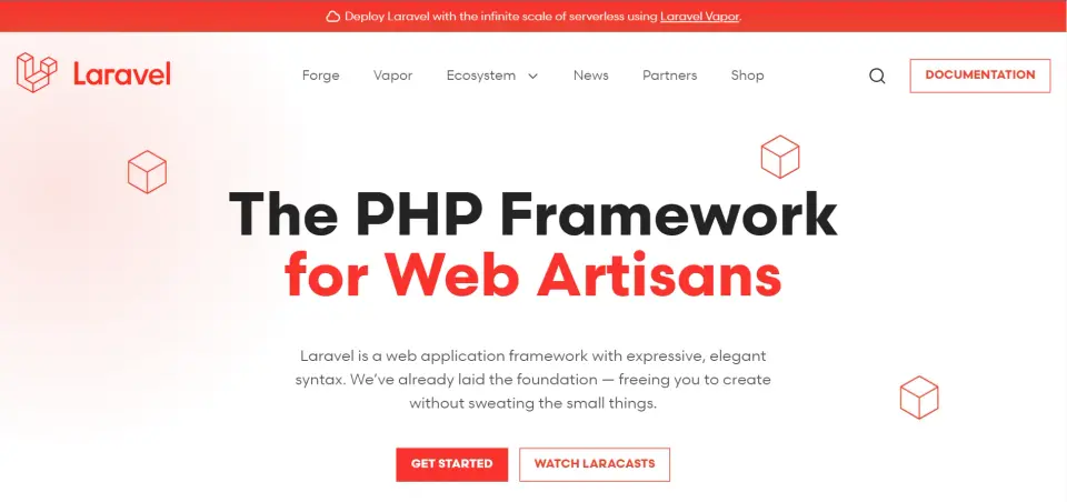 tampilan website Laravel