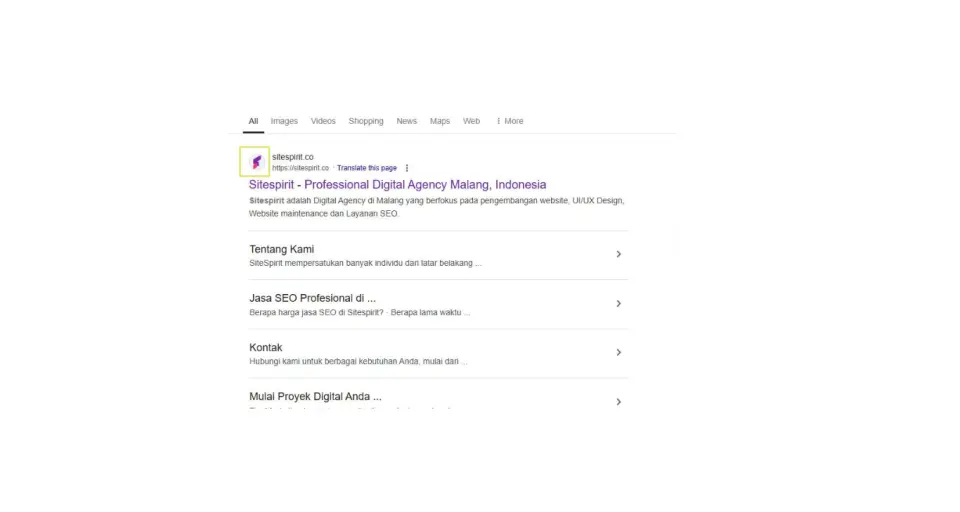 contoh favicon pada SERP