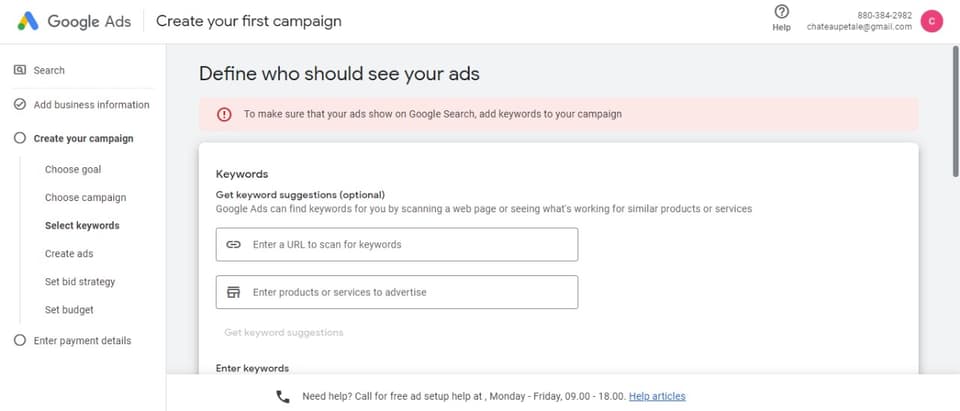 menentukan Keyword di google ads