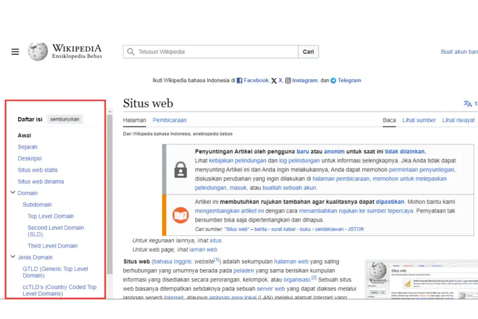 Contoh Sidebar dalam Website