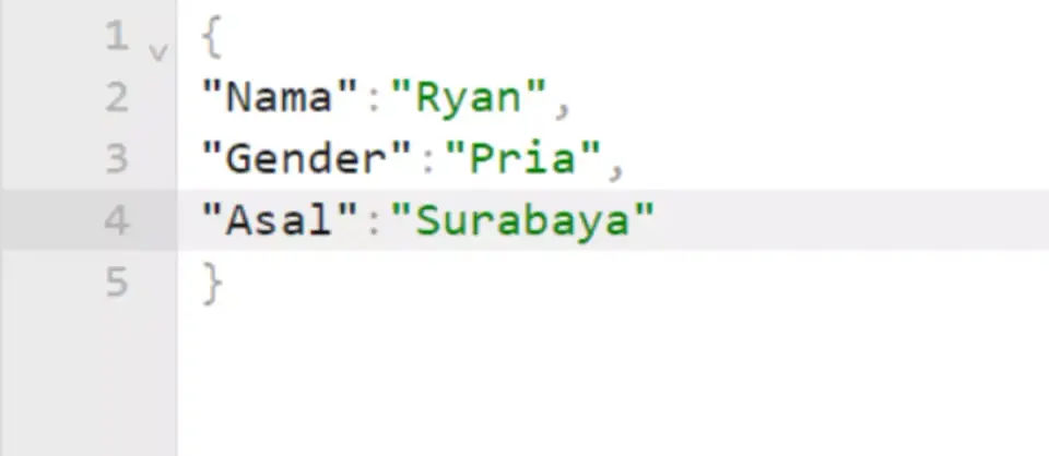 contoh penggunaan json dengan object