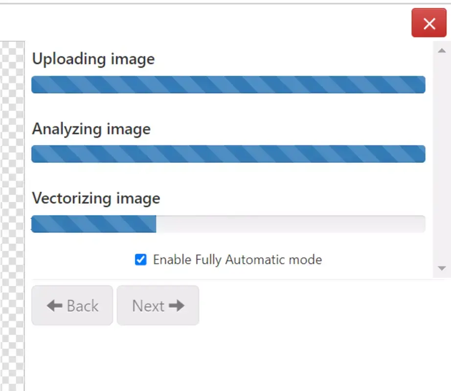 Proses vectorizing di Vector Magic