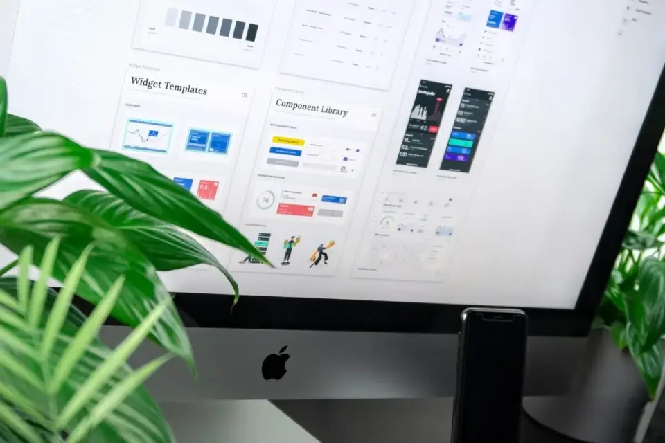desain website in computer screen