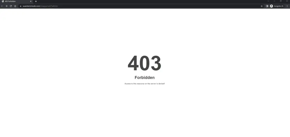 Tampilan 403 forbidden pada sebuah browser