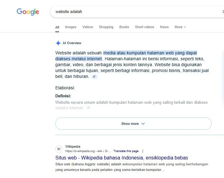 Featured snippet (google position zero)) vs hasil pencarian organik