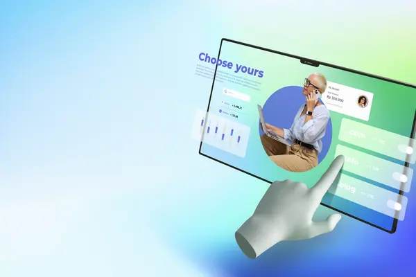 3d rendering website builder concept