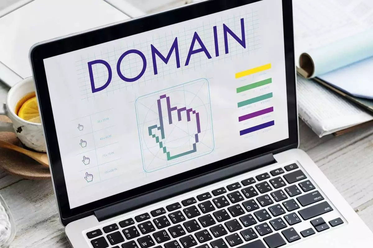 domain name system dns in laptop screen
