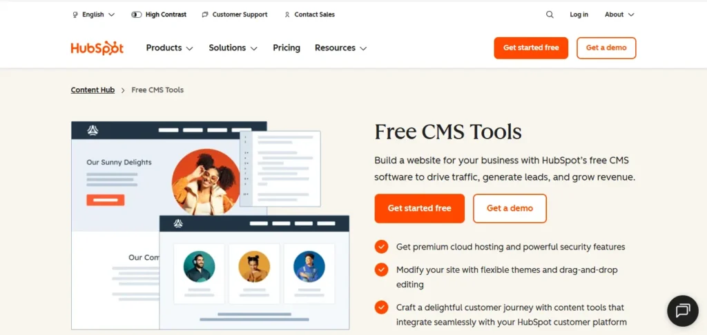 Rekomendasi 12 CMS Terbaik untuk Membuat  Website Profesional 12 Hub Spot CMS