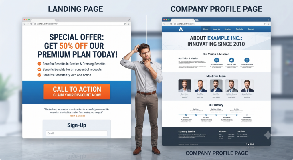 Perbedaan Company Profile dan Landing Page: Mana yang Terbaik untuk Bisnis Anda? 1 image